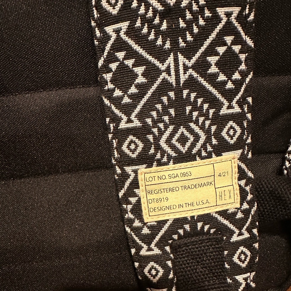 HEX Black and White Patterned Backpack - image 4